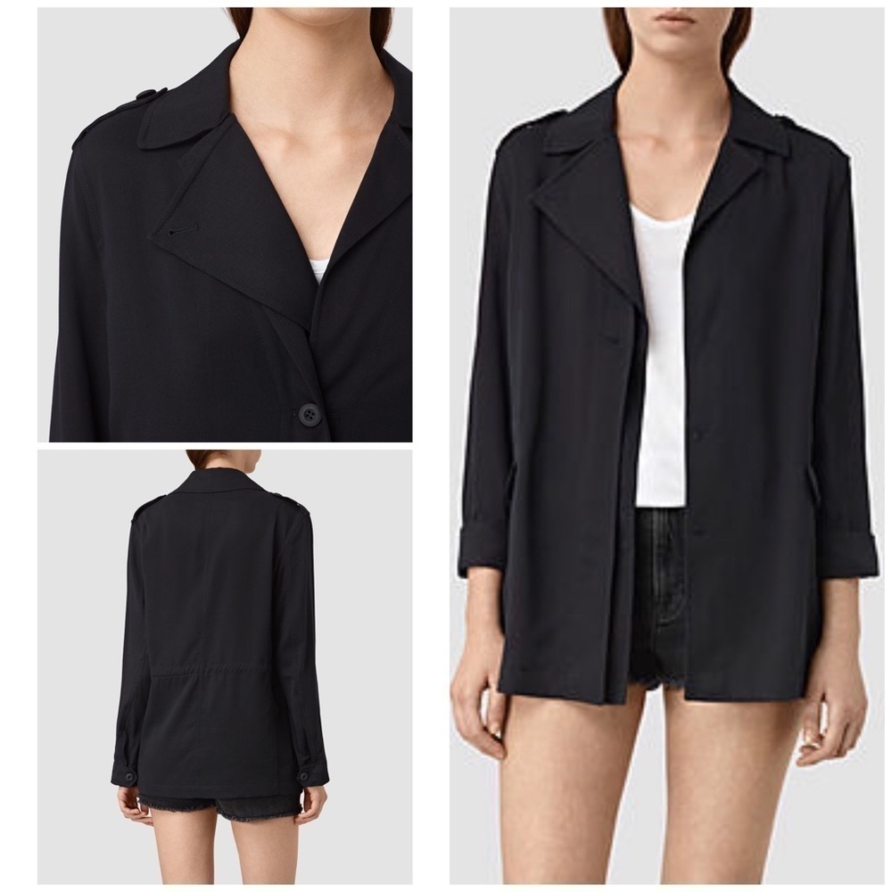 All Saints Kaiya Ink Blue Utility Jacket 4​​​​​​​